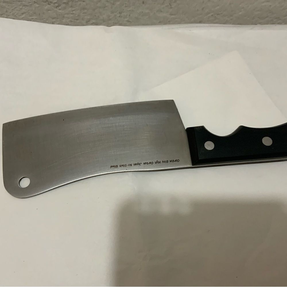 VINTAGE CORDON BLEU HIGH CARBON JAPAN NO-STAIN STEEL KNIFE MEAT CLEAVER